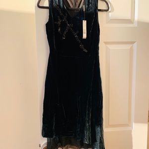 Ellie Tahari Hunter Green Velvet Dress